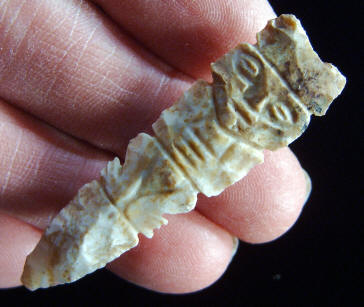 Human carved biface, Chimu culture, Peru.