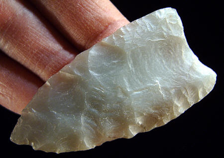 Cast of a Clovis point from the Colby site.