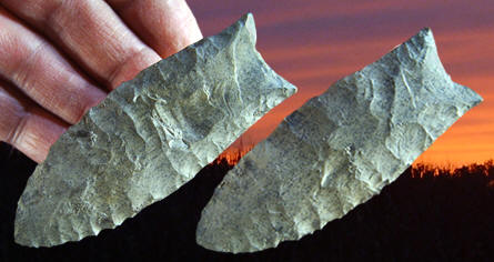 Cast of a Clovis point found on the Gault site, in Texas.
