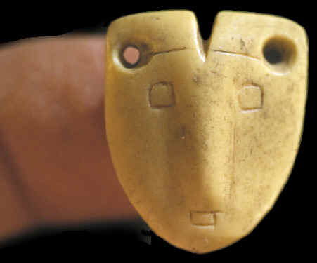 Bone god mask from St. Clair Co., Illinois.