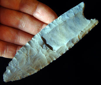 Cast of a Clovis point from the Lamb site.