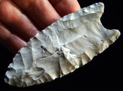 Cast of a Clovis point from the Lamb site.