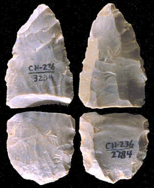 Clovis preform broken during manufacture.