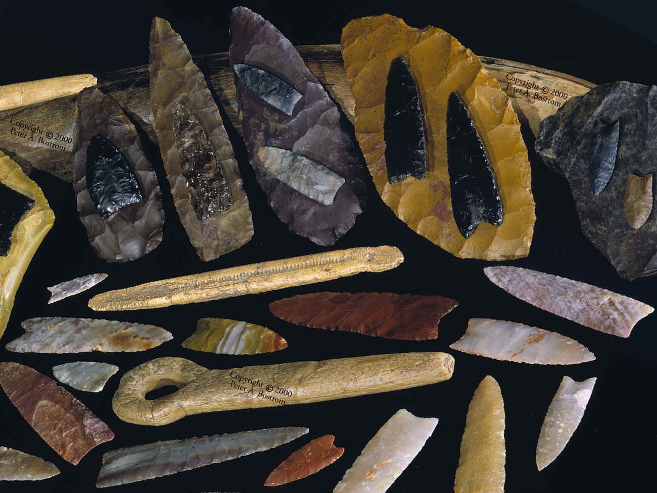 Clovis artifacts from five mammoth kill sites.
