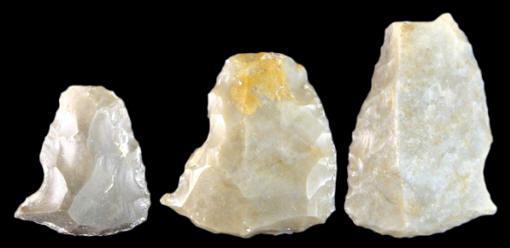Clovis spurred end-scrapers from the Blackwater Draw site.