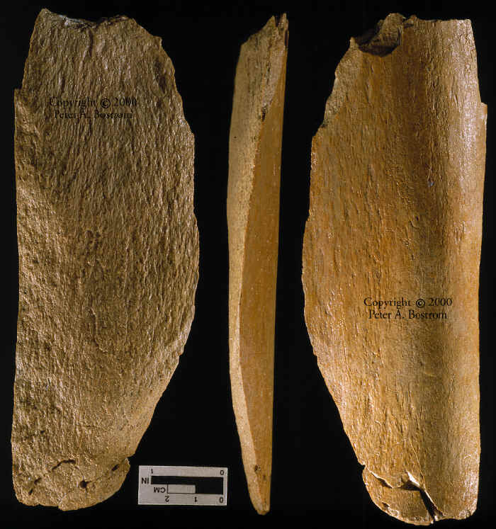 Mammoth bone flake from Lange Ferguson triple exposed.