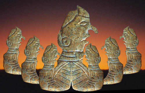 Abstract image of the Falcon warrior from Cahokia.