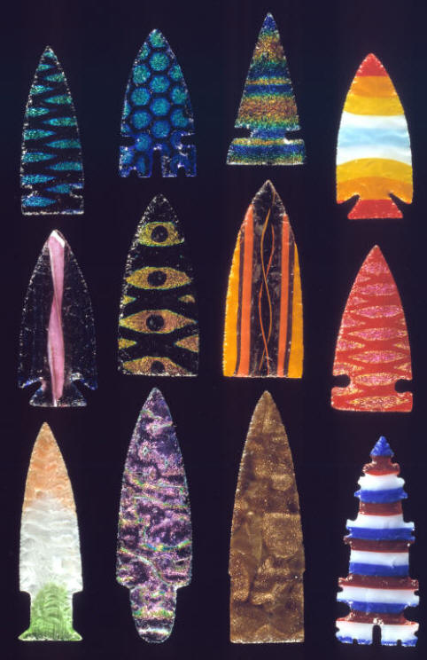 12 examples of James Howel's glass points.