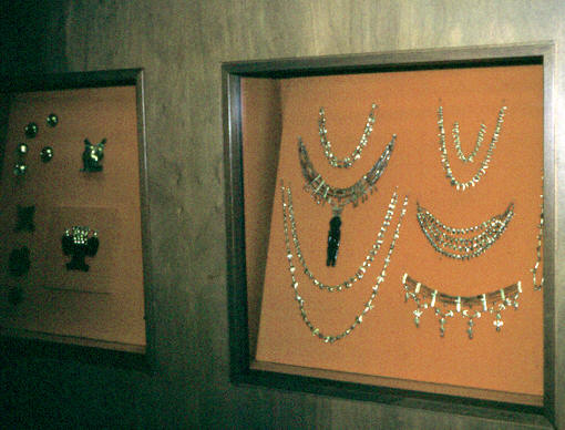 Gold artifacts in the Gold Museum in Bogota, Columbia.