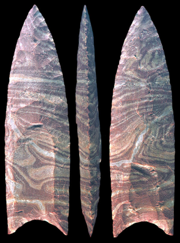 Fluted point made by Jeff Gower in Iraq.