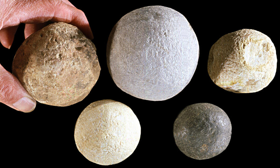 Five hammerstones from southern Illinois.