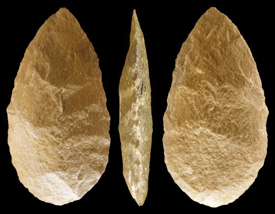 Acheulean hand axe from Kolombo Falls site, Africa.