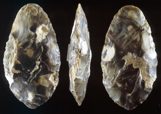 Acheulean hand axe from St. Acheul in northern France.
