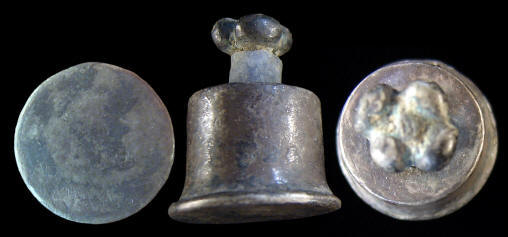 Moche culture silver labret from Peru.