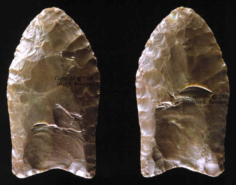 Smallest Clovis point from the Lange-Ferguson site.