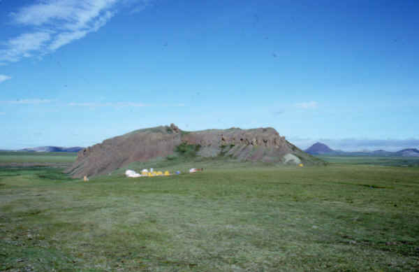 The Mesa site and camp looking north.