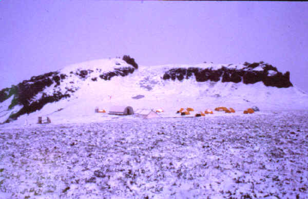 Typical summer snow storm at the Mesa site.