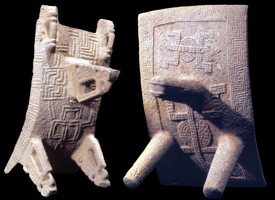 Engraving on two ceremonial metates from Costa Rica.