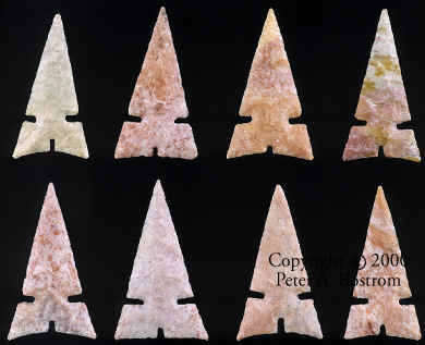 Tri-notched Cahokia points from mound 72.