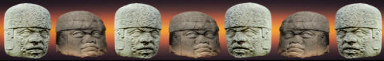 Olmec culture stone carved heads.