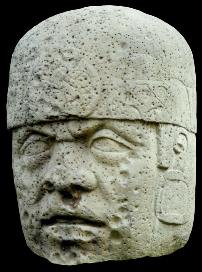Colossal head from San Lorenzo site, Veracruz, Mexico.