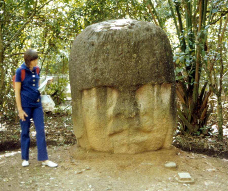 Olmec colossal head monument 3 from the La Venta site.