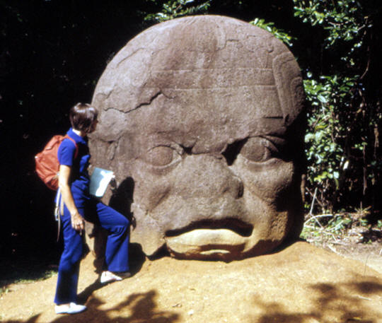 Olmec colossal head monument 4 from the La Venta site.