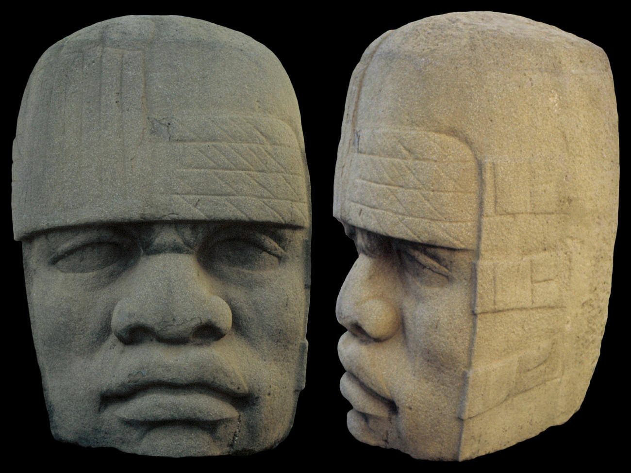 Olmec colossal head monument 4 from San Lorenzo site.