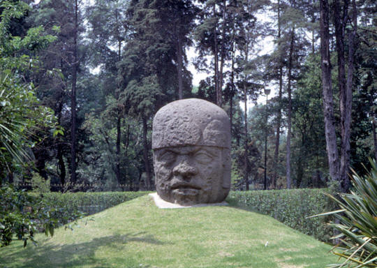 Colossal head from San Lorenzo site in Veracruz, Mexico.
