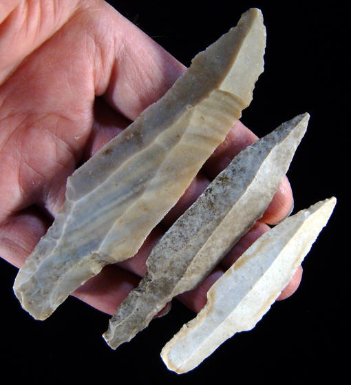 Projectile points made on blades from Belize.