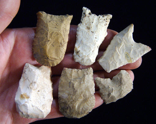 End-scrapers made from Early Archaic projectile points.
