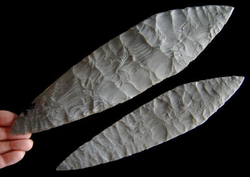 2 casts of Solutrean Laurel-Leaves from the Volgu cache.