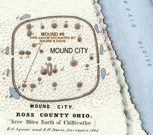 Early map of Mound City by Squire & Davis, 1846.