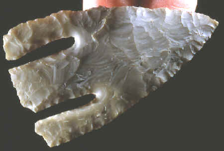 Cast of an Andice point from the Gault site in Texas.
