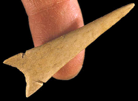 Double notched bone Cahokia point.