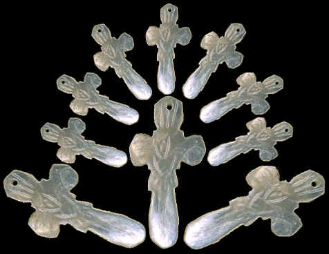 A shell crucifix from San Pedro, California, 10 copies.