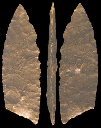Paleo spear point found on the Dilts site.