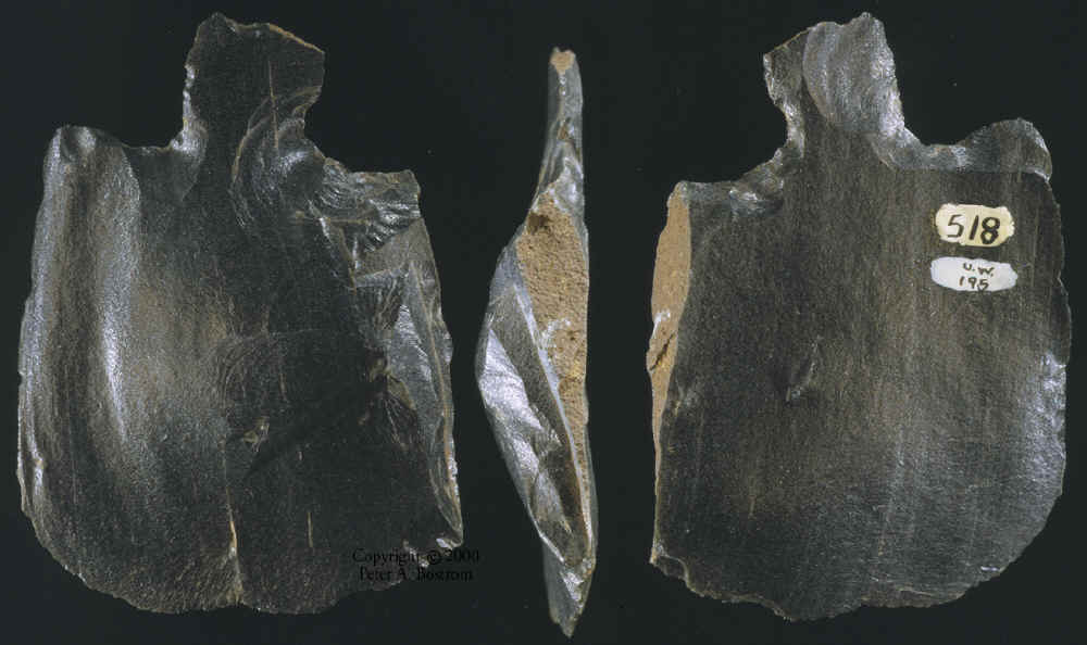 Three views of a Mataa spear point from Easter Island.