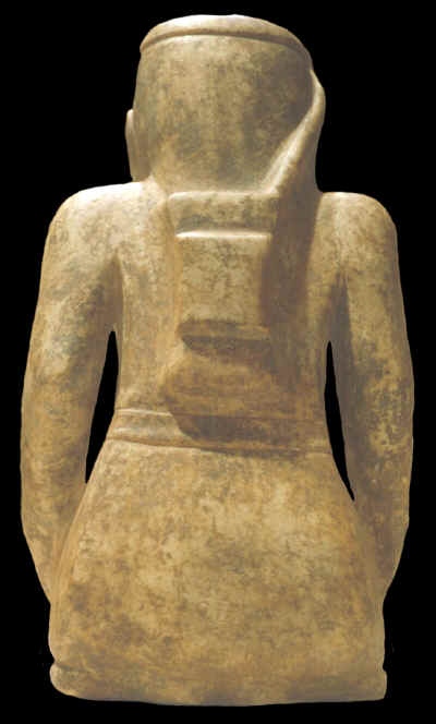 Back view of Etowah female statue.
