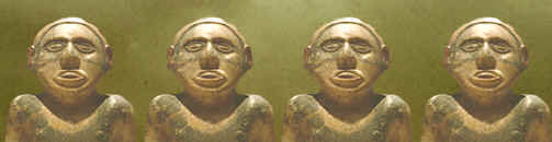 Repeated images of the male figure from Etowah Mounds.