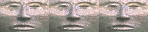 "Head pot" facial features---abstract.