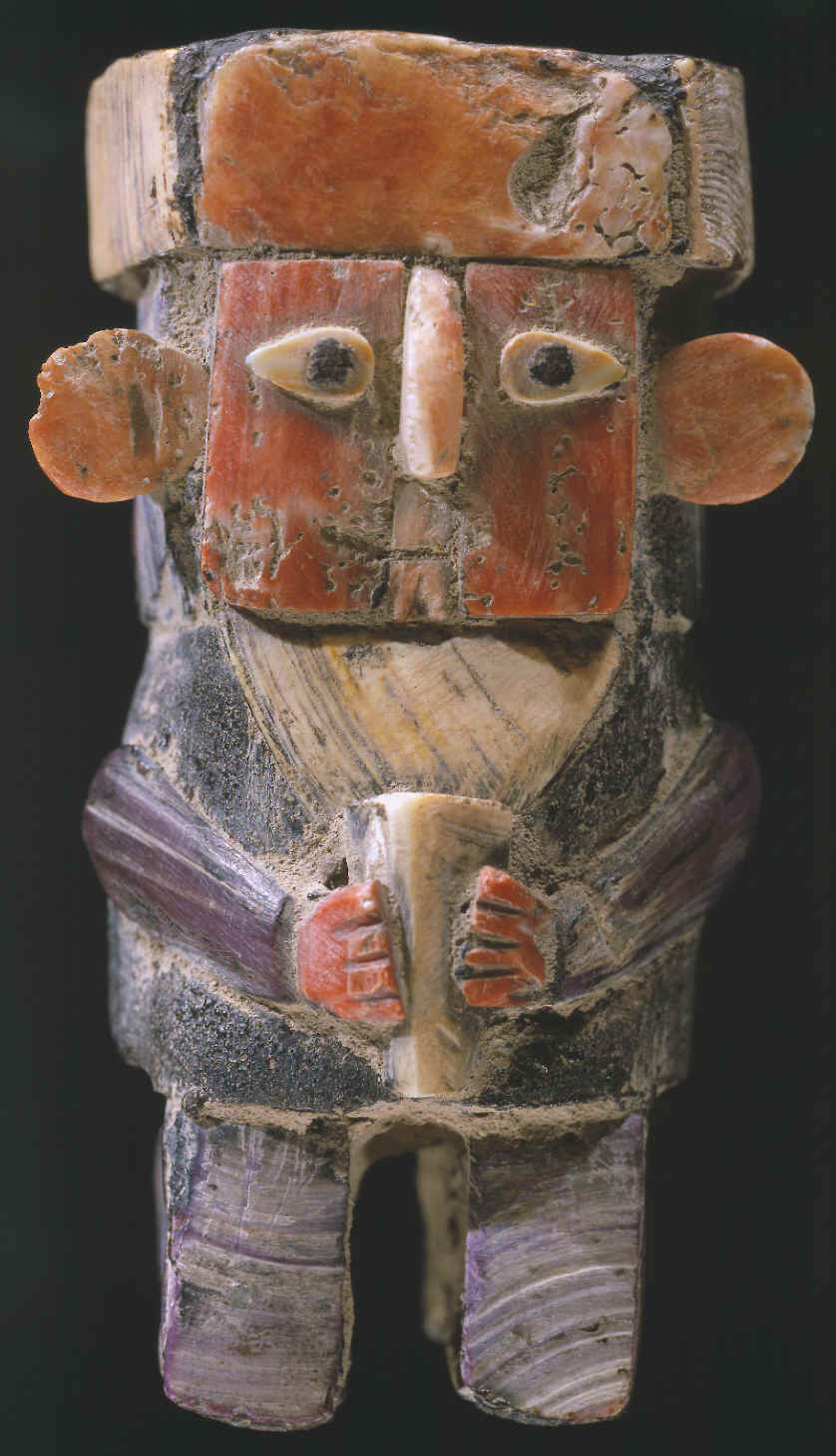 Inca culture carved human male figure.
