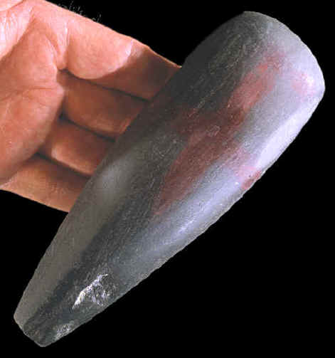 Painted axe blade from Dani culture, Irian Jaya.