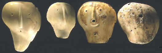 Four shell mask gorgest from Montana and South Dakota.