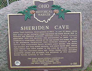 Sheriden Cave state historical marker.