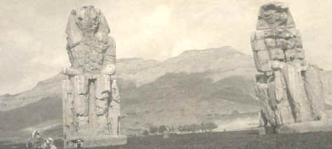 Colossal statues of Memnon at Thebes.