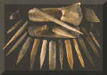 Several bone artifacts from the Mitchell site in South Dakota.