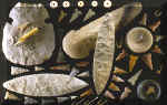 Many Mississippian artifacts from the Cahokia Mounds site.