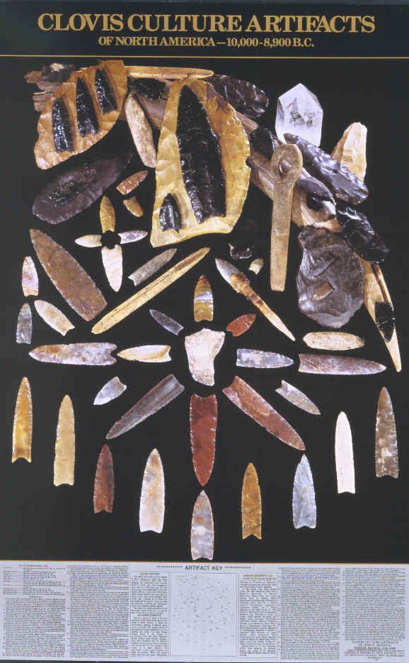 "Clovis Culture Artifacts of North America" Poster