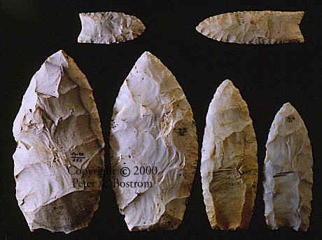 Clovis point stages of manufacture.
